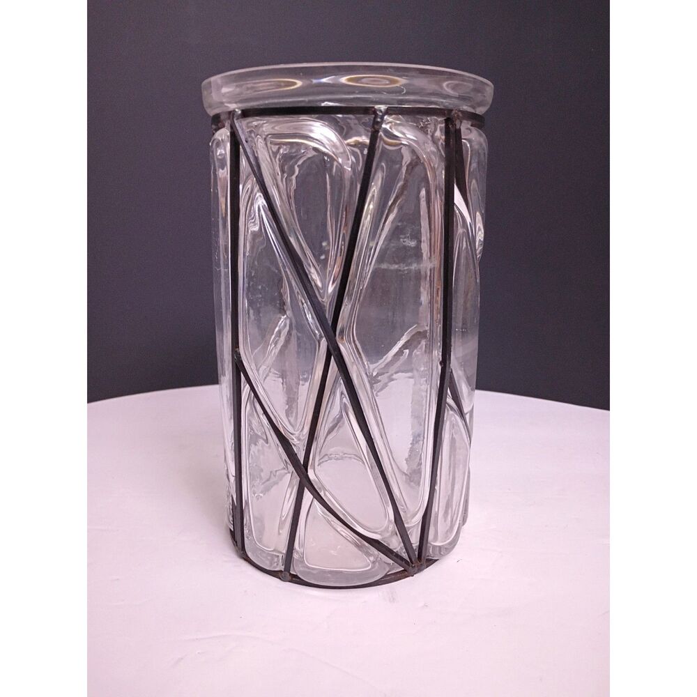 Geometric Molded Glass Industrial Style Farmhouse Everyday Vase